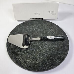 Studio Nova Green Marble Cheese Board Charcuterie Serving Tray & Cheese Slicer
